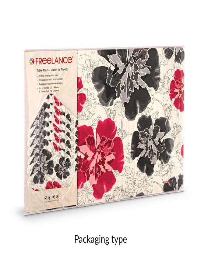 Freelance Value-for-Money Dining Table Mats Set of 6 (30x45cm) & 6 Coasters (10x10cm) - Reversible Dining Table Mats 6 Pieces Waterproof - PVC Plastic Placemats/Placemat/Table Mat Set for Dinner Table - Image 3